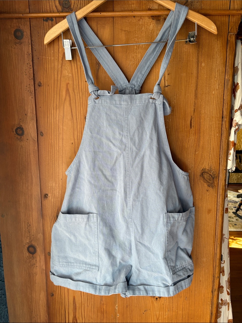 100% Cotton Light Blue Women's Denim Short Overalls